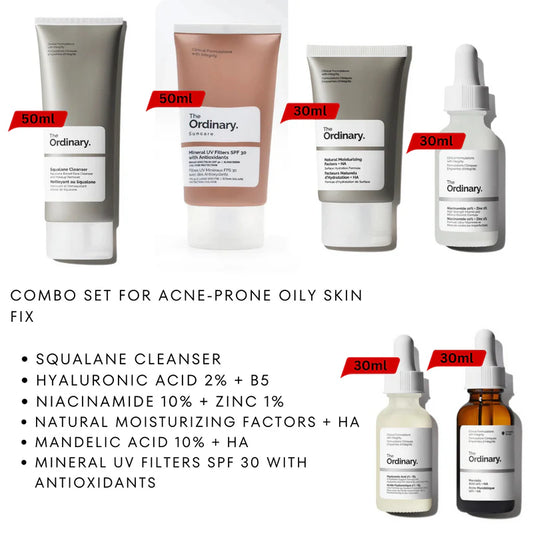 Oily & Acne-Prone Skin Combo – Control Oil, Clear Breakouts, and Soothe Skin